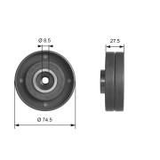 T41174 Vratná/vodicí kladka, ozubený řemen FleetRunner™ Micro-V® Kit GATES