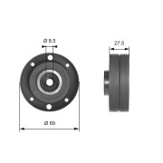 T41175 Vratná/vodicí kladka, ozubený řemen FleetRunner™ Micro-V® Kit GATES