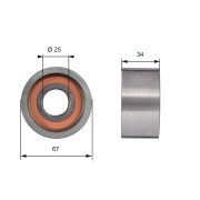 T41178 Vratná/vodicí kladka, ozubený řemen FleetRunner™ Micro-V® Kit GATES