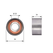 T41234 Napínací kladka, ozubený řemen FleetRunner™ Micro-V® Kit GATES