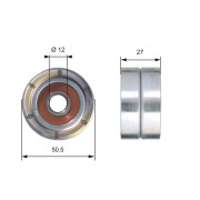 T42102 Vratná/vodicí kladka, ozubený řemen FleetRunner™ Micro-V® Kit GATES