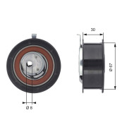 T43069 Napínací kladka, ozubený řemen FleetRunner™ Micro-V® Kit GATES