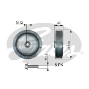 TVD1008A Řemenice, klikový hřídel FleetRunner™ GATES