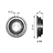 TVD1053 Řemenice, klikový hřídel FleetRunner™ GATES