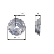 TVD1070 Řemenice, klikový hřídel RPM™ Racing Micro-V® GATES