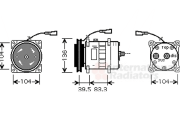 2800K093 kompresor klimatizace pro všechny pohoné jednotky 2800K093 VAN WEZEL