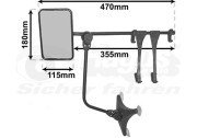 6440 univerzální přídavná zp. zrcátka karavan s uchycením na zrcátko a podpůrným ramenem sada LP VAN WEZEL