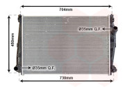 01002101 chladič 1.9JTS (±AC), 2.2JTS (±AC), 3.2JTS (±AC), 1.9JTD (±AC), 2.4JTD (±AC) [650*455*32] 01002101 VAN WEZEL