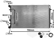 03002129 chladič 1.4i, 1.6i, 1.8i, 1.8i Turbo, 2.0i, 1.9D, 1.9TDi ±AC ±AUT [650*415*25] (ŠKODA, VW) letovaný 03002129 VAN WEZEL