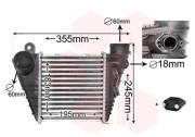 03004185 intercooler 1.8i 20V Turbo, 1.9TDi, průměr otvoru čidla 18 mm, včetně záslepky, vstup/výstup 60 mm 18319585 ŠKODA, VW VAN WEZEL