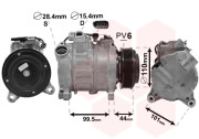 0600K493 kompresor klimatizace 320i, 520i, 328i, 528i, 535d, M50d 0600K493 VAN WEZEL