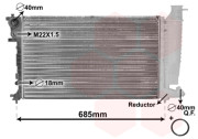 09002136 chladič 1.4i 8V (+A ±AC), 1.8i 8V (±A ±AC), 1.8i 16V (+A ±AC), 2.0i 16V (+A ±AC) [610*366*31] 09002136 VAN WEZEL