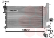 09002155 9/98- chladič 1.4i 8V (+AC), 1.6i 8V (+AC), 1.8i 8V (+AC), 1.8i 16V [610*378*23] 09002155 VAN WEZEL