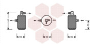 0900D163 sušič klimatizace 1.6i (±AUT) -> 2.0i 8V (±AUT), 1.9D (±AUT), 1.9SD (±AUT), 1.9TD (±AUT) 0900D163 VAN WEZEL