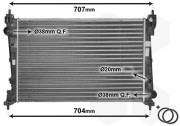 17002312 chladič 1.4i, 1.6i 16V AC, 1.3MJTD/CDTi 66kW AC, 1.7CDTi 92kW AUT, 1.9JTD AC 62039527 VAN WEZEL