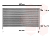17005256 VAN WEZEL chladič klimatizace bez sušiče 1.2i 8/16V(Punto), 1.3JTD, 1.9JTD [560*309*16] 17005256 VAN WEZEL