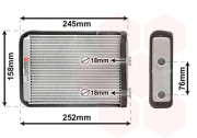 17006220 radiátor topení AUTAC typ Magneti Marelli 20815832 Doblo, Punto AC, ostatní AC VAN WEZEL