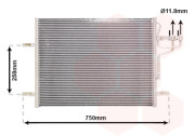 18005483 chladič klimatizace bez sušiče 2.5i Turbo, 2.0TDCi 62545016 VAN WEZEL