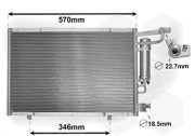 18005583 chladič klimatizace se sušičem 1.4EFi, 1.4GAS, 1.5TDCi, 1.6EFi, 1.25EFi [570*350*16] 18005583 VAN WEZEL