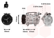 1800K393 kompresor klimatizace 1.6TDCi, 1.6TD typ VISTEON VS16 VAN WEZEL