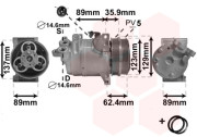 1800K433 kompresor klimatizace 2.4i, 2.5i T5 typ ZEXEL DKS15D VAN WEZEL