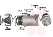 1800K482 kompresor klimatizace 2.0TDCi průměr řemenice 108 mm VAN WEZEL