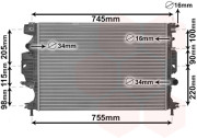 18012716 chladič 1.5Eco, 2.0TDCi mechanicky krimpovaný VAN WEZEL