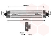 18014713 VAN WEZEL intercooler 1.5 TDCi, 1.6 TDCi 18014713 VAN WEZEL