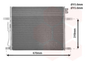21005050 3/03- chladič klimatizace bez sušiče s chladičem oleje 4.0i, 4.7i, 2.7CRDi, 3.1TD [610*458*22] 21005050 VAN WEZEL