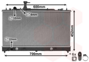 27002163 chladič 1.8i 16V (+AUT±AC), 2.0i 16V (±AUT±AC), 2.3i 16V (+AUT±AC) [375*735*16] 27002163 VAN WEZEL