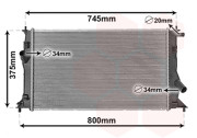 27002183 chladič 1.8i 16V (±AC), 2.0i 16V (±AC), 2.0i CiTD (±AC) [650*370*16] 27002183 VAN WEZEL