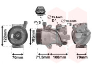 2900K008 kompresor klimatizace pro benzínové motory výroba DENSO VAN WEZEL