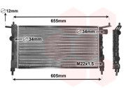 37002183 chladič 1.2i, 1.4i, 1.6GSi 53028526 VAN WEZEL