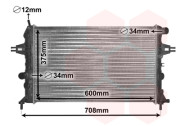 37002296 chladič 1.4i 16V (+AC), 1.6i (+AC), 1.6i 16V (+AC), 1.8i 16V (+AC) [600*375*26] 37002296 VAN WEZEL