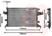 37002303 chladič 1.0i 16V AC, 1.2i 16V AUT 54037526 VAN WEZEL