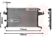 37002306 chladič 1.4i 16V (±AC), 1.8i 16V [540*375*26] 37002306 VAN WEZEL