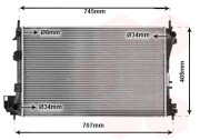 37002340 chladič 1.8i 16V AC, 2.2i 16V AC, 3.2i 16V AC, 2.0DTi 16V AC, 2.2DTi 16V AC 65041534 VAN WEZEL