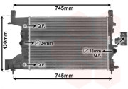 37002545 chladič 1.6i 16V (+A+AC), 1.8i 16V (±A+AC) [580*395*16] 37002545 VAN WEZEL