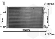 37005499 chladič klimatizace se sušičem 1.4i 16V (i Turbo) (+A), 1.6i 16V (i Turbo) (+A), 1.7CDTi 92kW , 2.0CDTi  [635*395*16] 37005499 VAN WEZEL