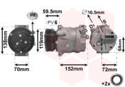 3700K279 kompresor klimatizace 1.6, 1.8, 2.0, 2.0DTi, 2.0Di, 2.2DTi VAN WEZEL