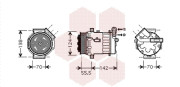 3700K447 kompresor klimatizace 1.6i 16V, 1.8i 16V, 2.0i 16V Turbo, 2.2i 16V  VAN WEZEL