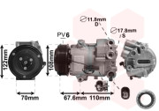 3700K605 kompresor klimatizace 1.6 Sidi, 1.3CDTi, 1.7CDTi (Vin: -> C#000001) (typ Harrison/Delphi) 3700K605 VAN WEZEL