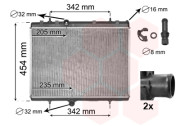 40002267 chladič 1.6i (±AC) 2.0i 16V (±AC), 1.6HDi (±AUT±AC), 2.0HDi (±AC) [380*562*32] 40002267 VAN WEZEL