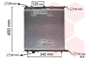 40002289 chladič 1.4i 16V (+AUT±AC), 1.6i 16V (±AC) [380*390*24] VAN WEZEL