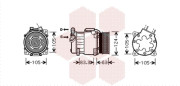 4000K306 VAN WEZEL kompresor klimatizace 3.0i 24V (±AUT) 4000K306 VAN WEZEL