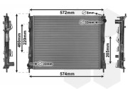 43002374 chladič 1.2i 8V, 1.2i 16V (±AUT), 1.2i 16V GT, 1.5DCi [490*405*18] 43002374 VAN WEZEL