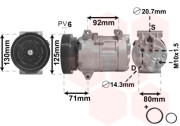 4300K103 kompresor klimatizace 1.4i 16V, 1.6i 16V AUT, 1.5DCi řemenice 125 mm typ DELPHI - HARRISON VAN WEZEL