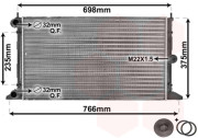 58002188 chladič 1.8i 20V Turbo (±AUT ±AC), 2.0i 8V MPi (±AUT ±AC), 1.9DTi (±AUT ±AC) [635*366*34] 58002188 VAN WEZEL