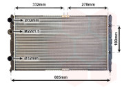 58002191 chladič 1.4i 8V (±AC), 1.4i 16V (±AC), 16i 8V, 1.9SDi (±AC), 1.9TDi (±AC) [627*377*23] 58002191 VAN WEZEL