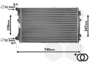 58002338 chladič 1.2i (±A,±AC), 1.4i (±A,±AC), 1.6TDi (±A,±AC), 2.0TDi (±A,±AC), kulaté trubičky 58002338 VAN WEZEL